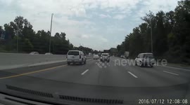 dangerous motorcycle stunt on highway