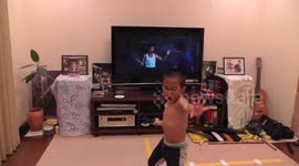 'Mini Bruce Lee' perfectly imitates nunchuck scene from 'Way of the Dragon'