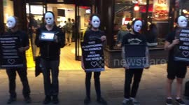 Vegan Protest Outside of Burger King