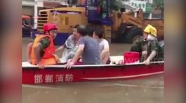 Flash flooding after rainstorm in northern China