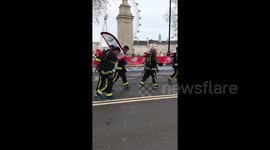 Grenfell firefighters run London Marathon in full kit
