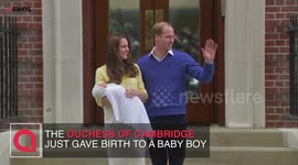 Crowds gather as Kate due to have her third child with Prince William