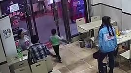 Pregnant woman deliberately trips running boy in restaurant