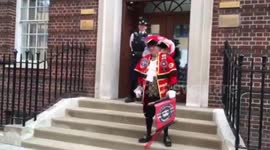 Royalist Crier proclaims birth of Royal Prince to the world