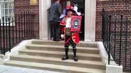 Royalist Crier proclaims birth of Royal Prince to the world