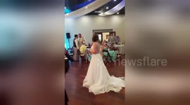 Bridesmaid catches bouquet and gets surprise proposal from boyfriend