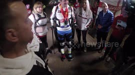 Simon Kindleysides becomes first paralysed man to complete London Marathon after 26-hour race