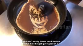 Tsunami survivor turned chef flips pancakes into portraits of pets and pop stars