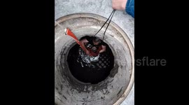 Dramatic rescue of toddler trapped in well caught on CCTV