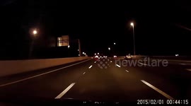 dash cam pedestrians lying on highway