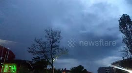 Two long lasting lightnings in 120 fps slow motion