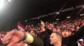 Liverpool fans chant 'Allez allez allez' from Kop after Roma win