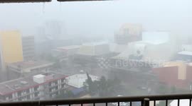 Squall-line hits Darwin during monsoon burst.