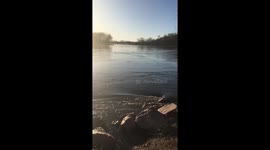 Flood waters on Big Sioux River eastern SD