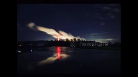 Nighttime sky and drive time lapse