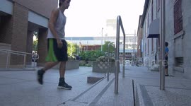 Parkour Fail Spin head into concrete