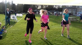 Runners finishing their Run For Matt at Brathay Hall