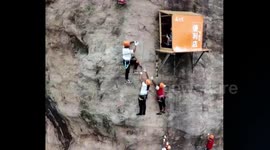 Convenience store opens 330ft-high on cliff face to serve climbers