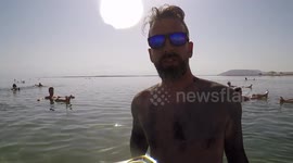 Floating in Dead Sea with GoPro