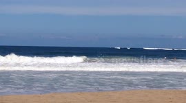 Body Surfing in Hanalei Bay Waves and Beach