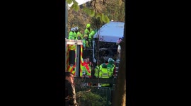 Bus crash Whiteinch / Broomhill near Victoria Park https://t.co/FSORbduoH5