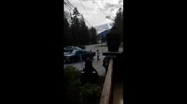 Drunk Asshole pickup driver picks fight with Biker