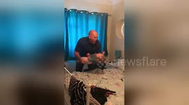 Father channels Star Wars while playing with baby daughter