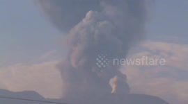 Mount Marapi eruption seen in West Sumatra