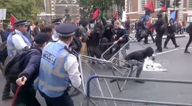 Protesters fight police in central London at TUC protest