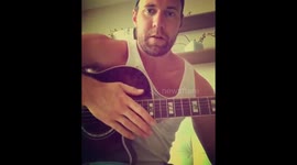 Cat loves when human plays guitar