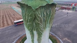 China unveils giant cabbage-shaped sculpture