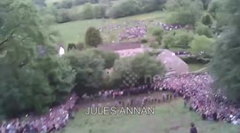 POV camera captures wild descent at Cooper's Hill Cheese Rolling