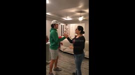 Mother-son handshake
