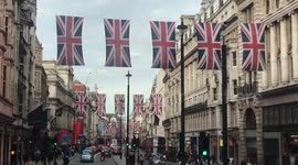 And the flags are up! London prepares for royal wedding