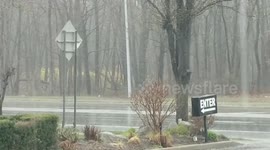 Spring Rain Storm in Mount Sinai, New York