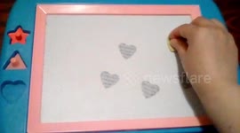 Learn to draw Magnetic drawing board with pen and stampers, kids doodle sketch