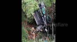 Car slides down 20m slope after driver hits accelerator by mistake