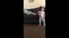 Toddler with Down syndrome walking