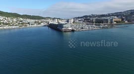 Drone Aerial Wellington Harbour to Chaffers Marina, Apartments, Yachts, Luxury Boats, Sparkling Harbour