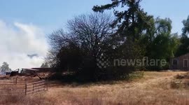 Small wildfire in Ramona, California this afternoon. Mostly out now.