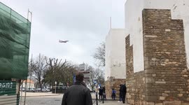 People walking on the old town street