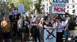 Pro Abortion activists demo in Parlement square London