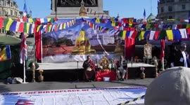 Buda borne in Nepal birthday celebration in Trafalgar Square London by Jim Connor