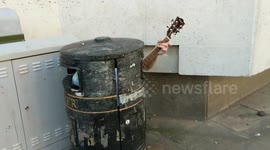 Now that's a rubbish busker!