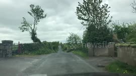 On the Irish road in the car