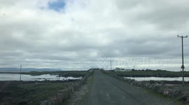 On the Irish road in the car
