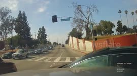 Dashcam records accident los angeles