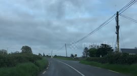 On the Irish road in the car