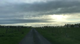 On the Irish road in the car