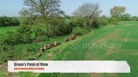 Beehives back after River Floods. Last month the River Trent flooded and 8 beehives needed to be moved to higher ground in order to save them from being swept was and being destroyed. This video shows the return of the beehives.
